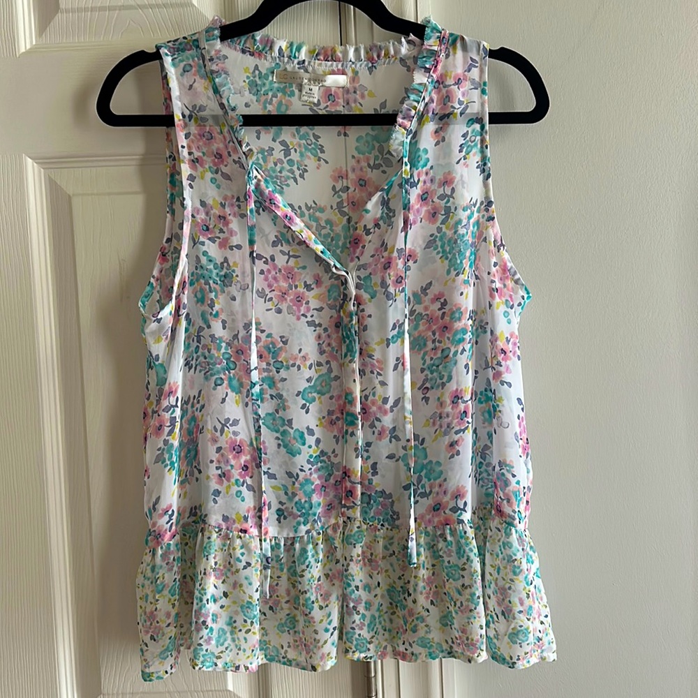 LC Lauren Conrad Floral Sleeveless Top - Pink, Blue, Green